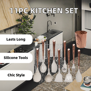 Wholesale 11pcs <b>Silicone</b> Kitchen Cooking <b>Tools</b> New Products Utensil Set for Kitchen Plastic Utensilios De Cocina for Home Use - Product Image 2