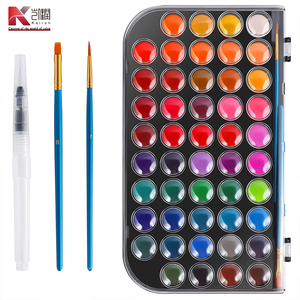 Set Professionale di 48 Colori con Pennelli, Acquerelli Solidi Lavabili e Non Tossici per Bambini - Product Image 1