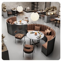 Industrieller Stil Halbrund Container Taverne Bar Grill Restaurant Kartenspiel Sofa Tisch und Stühle