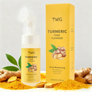 TWG RTS Limpiador de cúrcuma Limpieza profunda Anti Acné Hidratante Limpiador <span class=keywords><strong>facial</strong></span> de cúrcuma con cepillo Blanqueamiento Lavado <span class=keywords><strong>facial</strong></span> de cúrcuma - Product Image 1