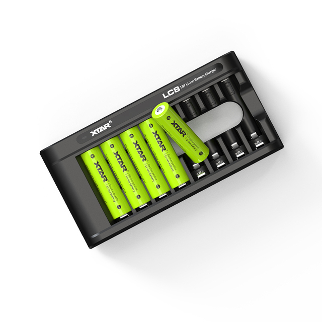 XTAR LC8 Support OEM/ODM Logo Universal AA AAA 8 Ports Smart USB C Rechargeable 1.5V Li-ion Battery Charger