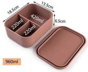 Boîte à bento hermétique, résistante aux micro-ondes et au lave-vaisselle, avec couvercle hermétique, pour adultes, enfants, bureau, école, voyages - Product Image 2