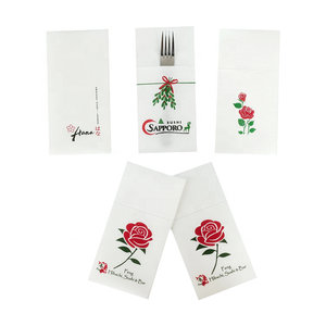 Bon logo de <span class=keywords><strong>serviettes</strong></span> Airlaid blanc personnalisé joli modèle serviette de dîner pour hôtel - Product Image 1