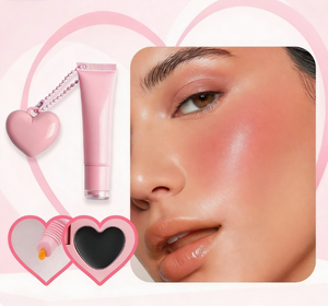 MLM customizable Vegan <b>Clear</b> Breathable Lip <b>Gloss</b>, Pink Hose with Heart Mirror Pendant, Moisturizing High Color Lip Glaze - Product Image 5