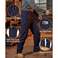 8432 Fortement recommandé, pantalon de travail en toile Dura-Stretch Rip-Stop avec poches cargo de 8,5 oz, résistant aux flammes, hydrofuge et anti-taches