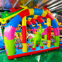 Château gonflable d'extérieur Delilai avec toboggans, trampoline en PVC amusant, 10x20m, capacité de 68 personnes, pour la location de divertissements pour enfants