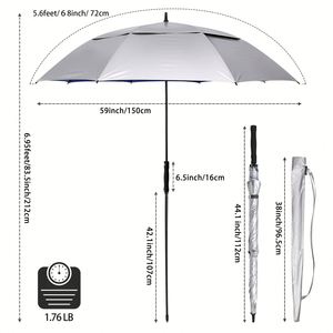 Parasol de plage et de golf extra large de 68 pouces à ouverture automatique, protection UV, grand pare-soleil extérieur, parasol de pluie pour hommes, femmes et sportifs - Product Image 2