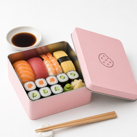 Boîte en métal carrée profonde personnalisée avec couvercle et base pour biscuits, thé, bonbons, chocolat, emballage alimentaire, cadeau, fournisseur de logos OEM