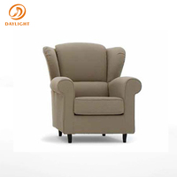Fauteuil d'appoint moderne à dossier haut et capitonné, en lin ou en cuir durable, pour salon, appartement, hôtel, bureau à domicile