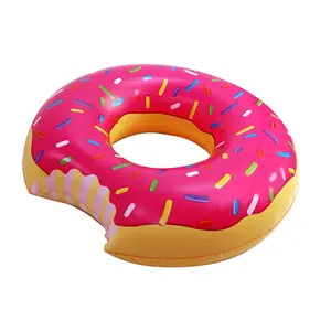 Manufacturer Custom Summer Fun PVC Inflatable Swim Ring Donut Water Park Tube for Adults and Kids for Water Sports