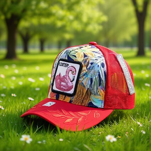 Cappello Trucker Clover in Tessuto a Rete, Regolabile, Unisex, Moda Primavera-Estate, Casual, con Pannello Frontale Ricamato, Cappello a 6 Pannelli - Product Image 2