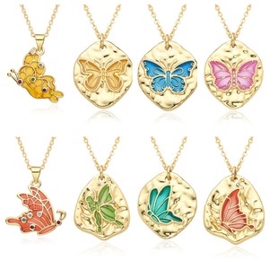 Collier papillon Fosil <span class=keywords><strong>de</strong></span> <span class=keywords><strong>l</strong></span>'<span class=keywords><strong>amitié</strong></span>, simple, micro-serti, bijoux colorés, tendance moderne, à porter tous les jours, collier en cuivre - Product Image 1