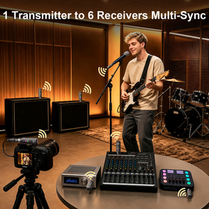 Système de microphone sans fil XLR 5,8 GHz noir, portée 100 pieds, émetteur et récepteur, <span class=keywords><strong>pour</strong></span> microphones dynamiques et table de mixage audio, vente en gros - Product Image 3