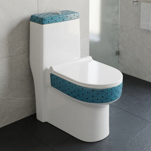 Inodoro de Cerámica de Una Pieza con Forma de Diamante, Inodoro Moderno para Baño con Sistema de Descarga Sifónica - Product Image 5