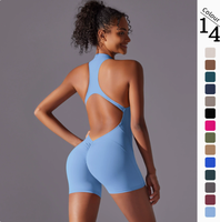 Nouvelle arrivée Combinaison de sport tendance pour femmes Vêtements de fitness sexy Ensemble une pièce Combinaison de yoga Spandex/Nylon Longueur intégrale Sans couture