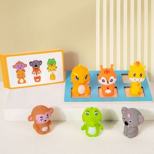 Fine Motor Sorting <b>Games</b> Sensory Fidget Toy <b>Gift</b> Safe Rubber Animal Figures Matching Toys Set - Product Image 2