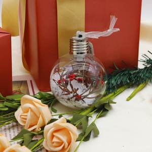 Hermosas Flores y Cuentas de Espuma Decoradas con Bolas de Cristal Transparente LED para Adornos Navideños - Product Image 3