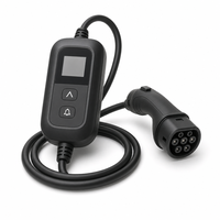 Nouvelle station de charge portable pour véhicules électriques, type 2, charge AC, 7 kW, IP65, câble de 5 m, unité d'affichage pour la maison, le bureau, les voyages