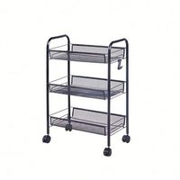 Chariot de cuisine à 3 niveaux en métal pour rangement alimentaire, étagère mobile en fil métallique avec roulettes