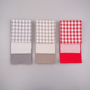 3 pièces ensemble de serviette de cuisine torchon en coton tissé à carreaux serviette ensemble avec support de Pot <span class=keywords><strong>mitaine</strong></span> - Product Image 6
