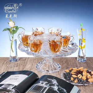 Crystalex Crystal Cup And Saucer Set 15 Piece Exquisite Gift For Housewarming Business Gifts - Product Image 2