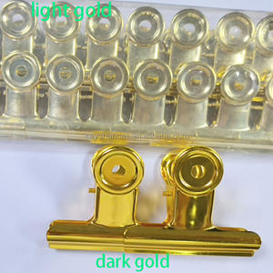 <span class=keywords><strong>Bureau</strong></span> école 63mm or grand grand classeur pince bouledogue pince alimentaire scellage sac pince ronde Logo métal trombone pour A4 A5 - Product Image 5