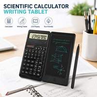 Calculatrice pliable LCD à 12 chiffres alimentée par piles avec bloc-notes, double fonction pour le bureau et l'école, vente en gros de fournitures de papeterie