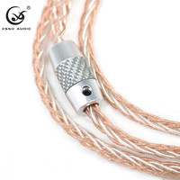 Câble d'écouteurs HiFi YIVO XSSH 8 cœurs en cuivre PCOCC et argent, câble audio AUX 3,5 mm DIY OEM pour mise à niveau des écouteurs