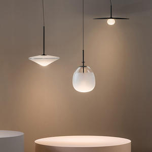 Lustre de restaurant en verre espagnol, style nordique minimaliste postmoderne, suspension en fer forgé à tête unique - Product Image 5