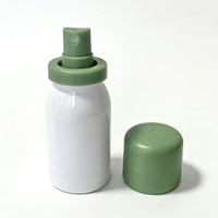 Vente en gros usine – Flacon pulvérisateur cylindrique 50 ml avec bouchon vert, en PET, vide, pour emballage cosmétique, sérum, tonique, soins de la peau, sérigraphie