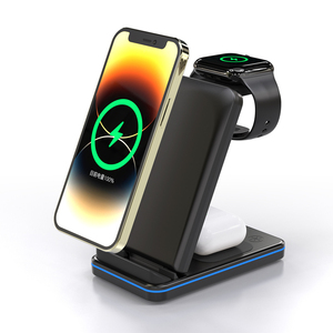 Venta al por mayor plegable cargador inalámbrico estación de carga inalámbrica 3 en 1 para Iphone y Android - Product Image 2