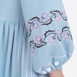 Robe longue brodée à manches longues pour femme 2025 – Style urbain décontracté et ethnique - Product Image 4