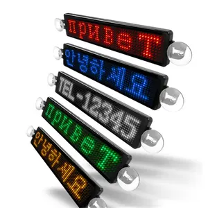 Placa de sinalização de carro LED com mensagens de rolagem sem fio programável Mini Smart Design LED Display para luz da janela traseira do carro