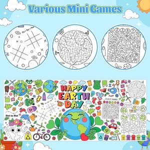 Affiche d'activités <span class=keywords><strong>de</strong></span> coloriage personnalisée pour la Journée <span class=keywords><strong>de</strong></span> la Terre, mini-jeux amusants sur le thème des planètes, bannière artistique à colorier soi-même pour la maison, l'école, les événements et les fêtes - Product Image 3