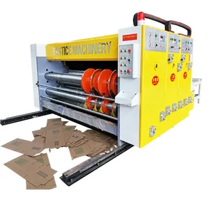 Chain feeding two colors cardboard flexo printer slotter machine