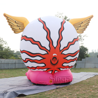 Géant publicitaire gonflable personnalisé en forme d'œil avec ailes pour décoration de fête, exposition ou spectacle