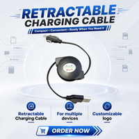 Cable de Carga Retráctil Multifuncional con Logotipo Personalizado, Cable USB 6 en 1, Cables de Carga Universales para Teléfono Tipo C