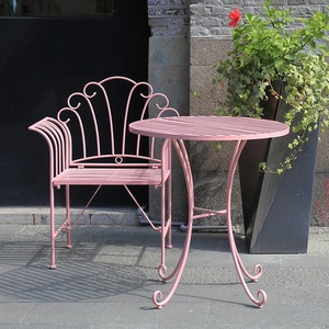 Allsome — <span class=keywords><strong>banc</strong></span> de jardin <span class=keywords><strong>Vintage</strong></span> en <span class=keywords><strong>fer</strong></span> <span class=keywords><strong>forgé</strong></span> rose, meubles d'extérieur, siège en métal - Product Image 4