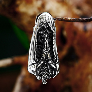 SS8-1262P Acier Inoxydable Crâne Mort Pendentif La Faucheuse Hommes Pendentif Punk Biker Cool Bijoux Cadeau - Product Image 2