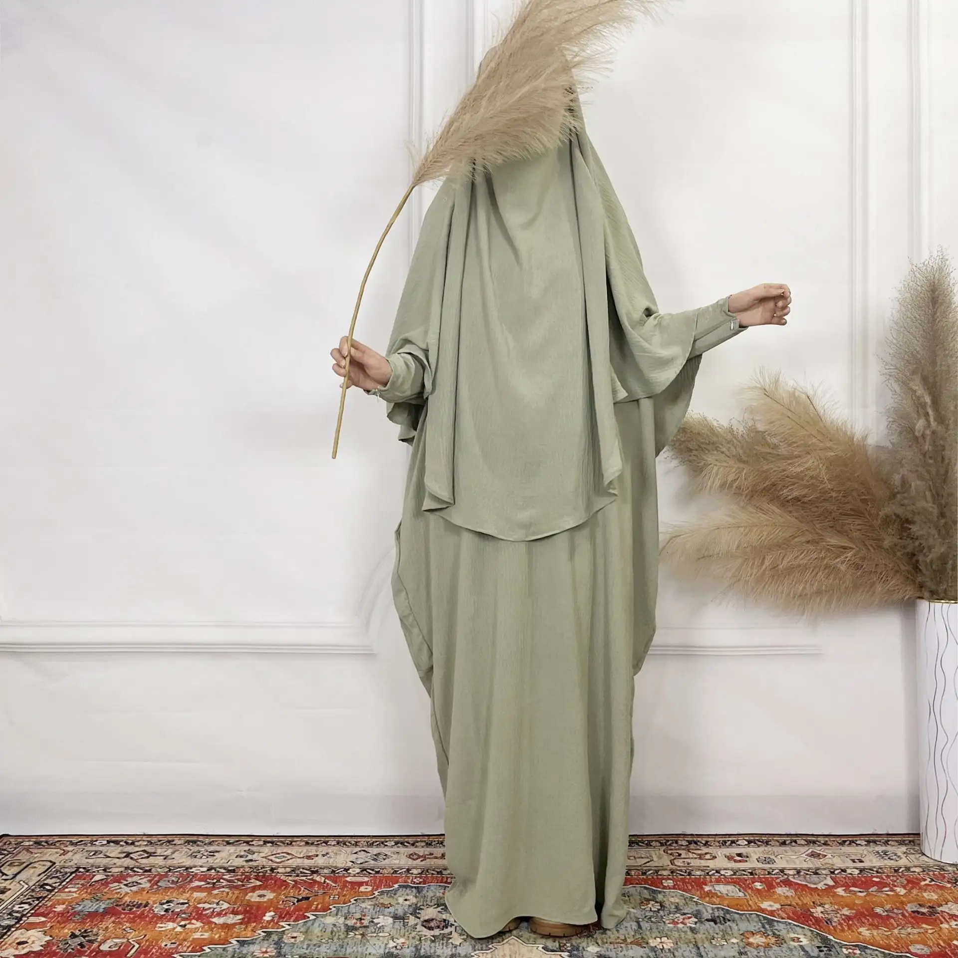 Cárdigan de todos los días para mujeres árabes, conjunto de Abayas de 2 piezas, vestido Hijab de moda musulmana con purpurina de Dubái, ropa islámica, Abaya abierta