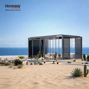 <span class=keywords><strong>Pergola</strong></span> bioclimatique Hooeasy moderne pour fêtes en plein air avec murs latéraux, volets, portes coulissantes en verre, rideaux, moustiquaire et <span class=keywords><strong>toit</strong></span> à lames - Product Image 2