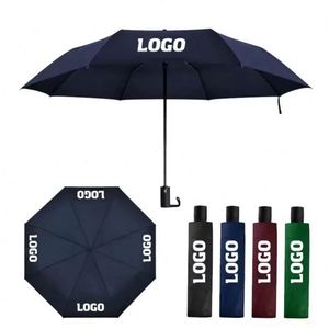 Parapluies pliables minimalistes en polyester avec revêtement UV, prix de gros, parapluie de voyage à 3 plis, cadeaux promotionnels personnalisés - Product Image 1