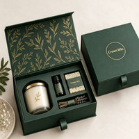 Boîtes rigides d'aromathérapie de luxe au design personnalisé, emballages cadeaux faits à la main avec logo, couvercles de pots, boîtes à bougies en carton avec insert en EVA