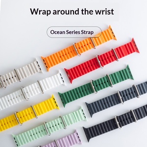 Cinturino Ocean in Silicone per Tutte le Serie <span class=keywords><strong>Apple</strong></span> IWatch, Doppia Fibbia in Titanio, 17 Colori, Cinturino Leggero e Resistente - Product Image 2
