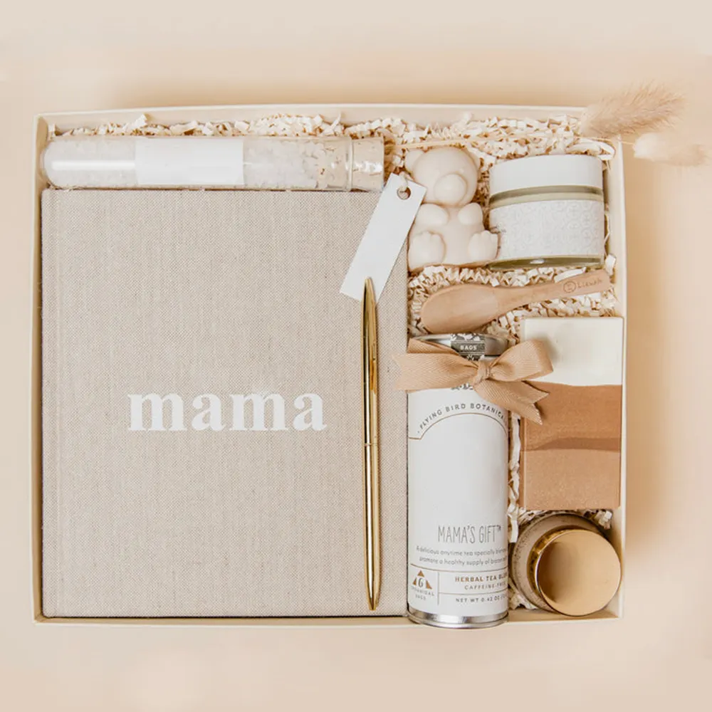 Biểu Tượng Tùy Chỉnh In Ấn New Mama Linen Mang Thai Tạp Chí Và Vàng Mỏng Bút