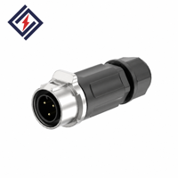 Connecteur circulaire étanche LP12 de type soudable à montage inversé en PBT de qualité supérieure, 2 à 8 broches, pour écran d'affichage LED de contrôle industriel