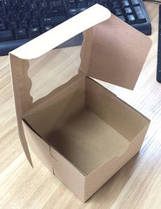 Boîte à gâteaux à double hauteur carrée en plastique rose Individuelle personnalisée transparente pour tarte à biscuits Cupcake Boulangerie Boîte à gâteaux - Product Image 1