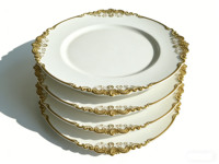 Assiettes en plastique sans BPA, réutilisables, empilables, incassables, légères, pour mariage, réception, traiteur et usage quotidien