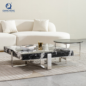 Foshan Hotel Project, sofá de mármol de piedra Natural maciza, juego de mesa de centro para apartamento, muebles de sala de estar personalizados de alta calidad - Product Image 5