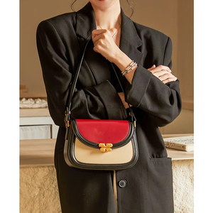 Saddle Bag Female Crossbody Genuine Leather Women's Bag Ladies Lock Buckle Single Shoulder Bag <b>Purse</b> Tanjing - Product Image 6